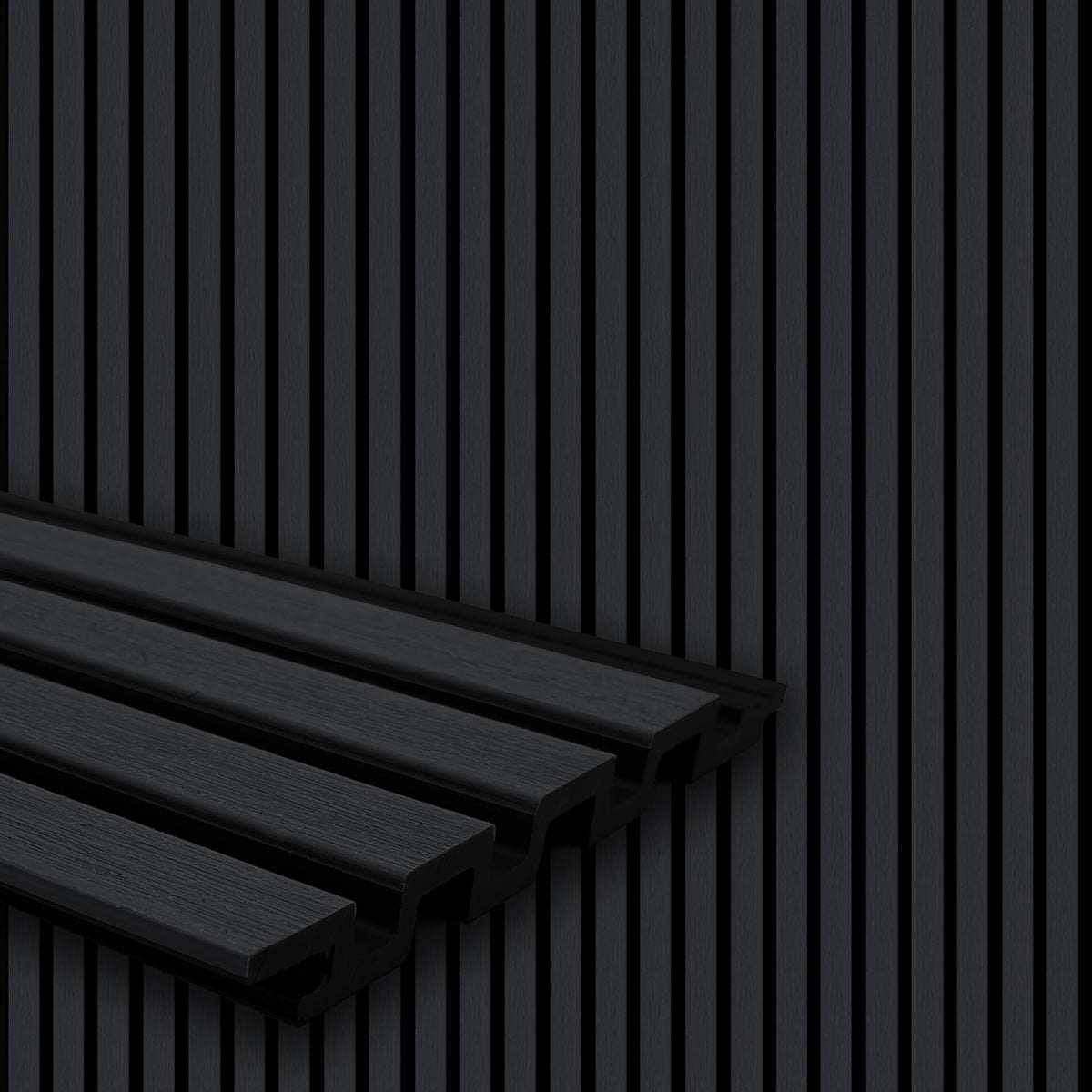 WPC Exterior Wall Panels | UV & Weather Resistant Cladding Panels | Modern Facade Paneling for Homes & Buildings - Black | 114’’H x 7.8’’Width 0.63''Depth | 5,54 sq.ft. - PICK UP ONLY (4309 Steeles Ave West)