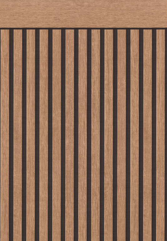 Wainscoting - Wood Batten Dark Oak | 5 m (15 feet) by 1.06 m (42 inches)