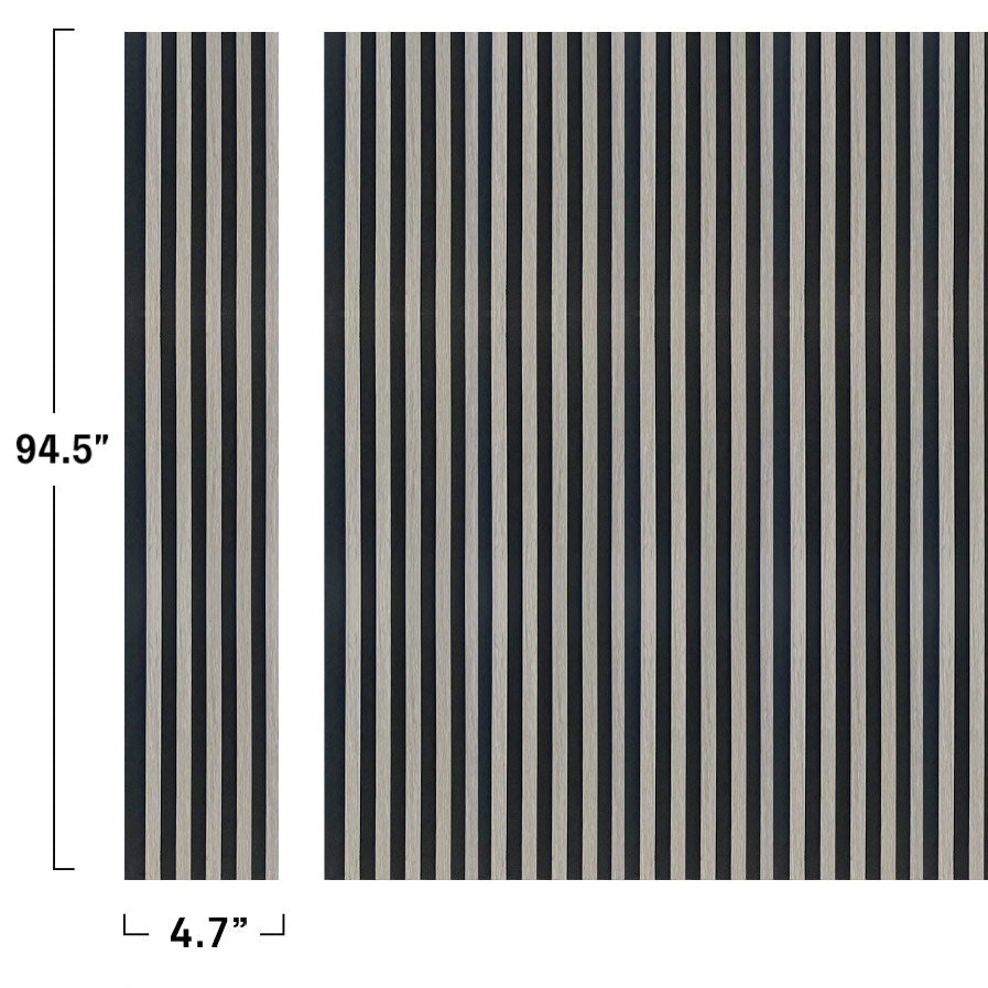 ADA Collection | Black Gray Wall Panels | 100% Waterproof Slat Panel | 94.5” x 4.7” | 3.15 sqft. PU600-203