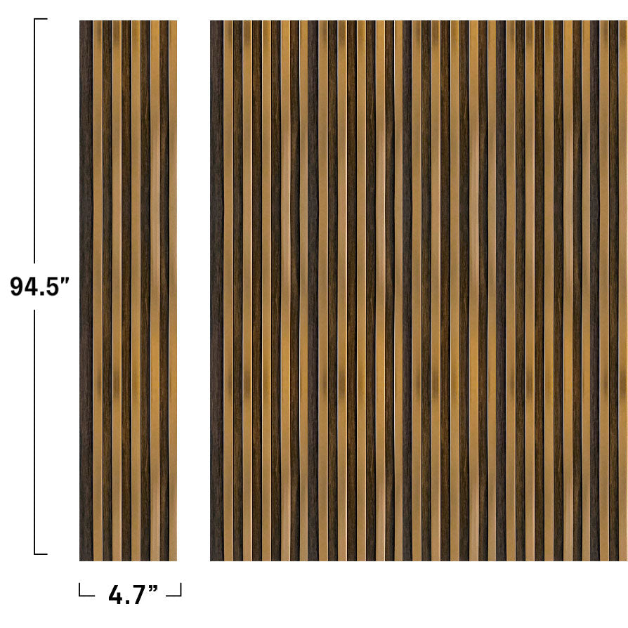 ADA Collection | Copper Brown Wall Panels | 100% Waterproof Slat Panel | 94.5” x 4.7” | 3.15 sqft. PU600-204