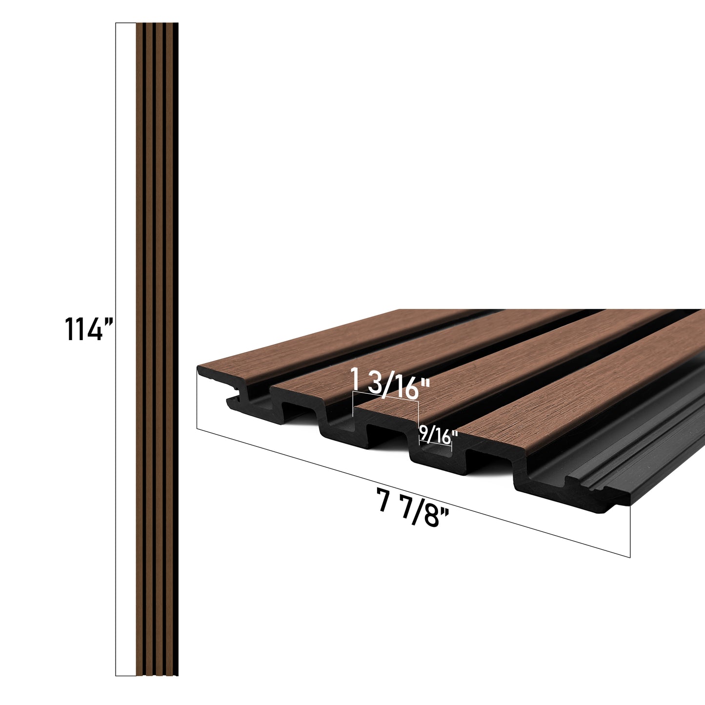 WPC Exterior Wall Panels | UV & Weather Resistant Cladding Panels | Modern Facade Paneling for Homes & Buildings - White Oak | 114’’H x 7.8’’Width 0.63''Depth - PICK UP ONLY (4309 Steeles Ave West)