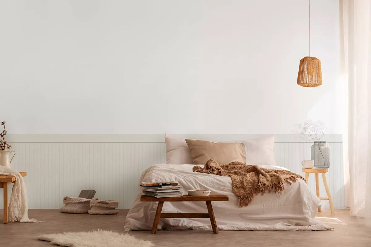 Wainscoting - Wood Batten White Grey | 5 m (15 feet) by 1.06 m (42 inches)