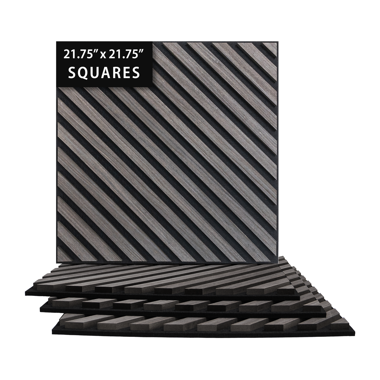 Acoustica Square Diagonal Panels | Premium Soundproofing & Interior Decor | 21.75” x 21.75” | Covers 3.3 sq. ft.