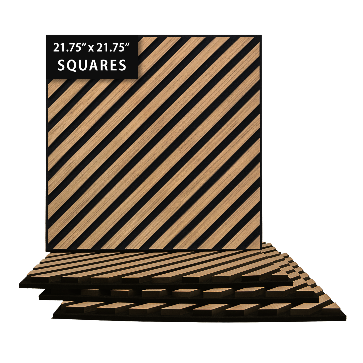 Acoustica Square Diagonal Panels | Premium Soundproofing & Interior Decor | 21.75” x 21.75” | Covers 3.3 sq. ft.