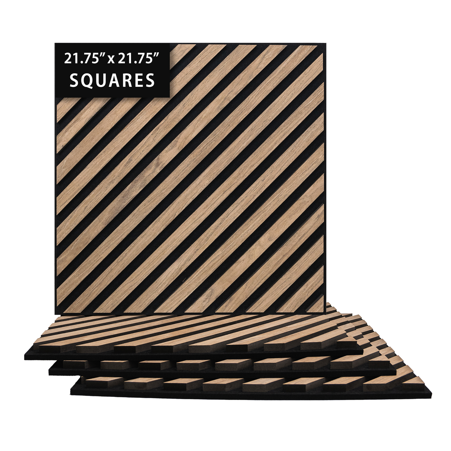 Acoustica Square Diagonal Panels | Premium Soundproofing & Interior Decor | 21.75” x 21.75” | Covers 3.3 sq. ft.