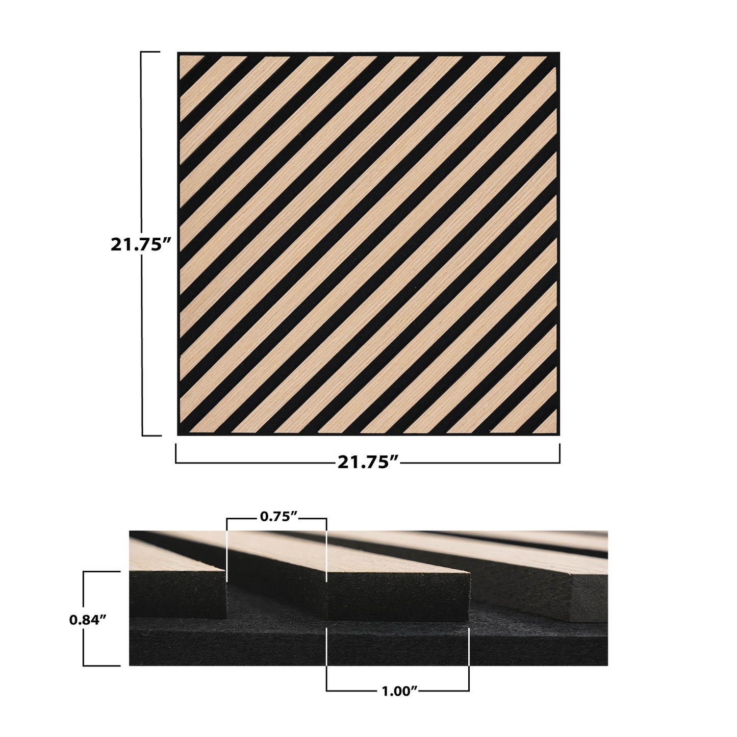 Acoustica Square Diagonal Panels | Premium Soundproofing & Interior Decor | 21.75” x 21.75” | Covers 3.3 sq. ft.