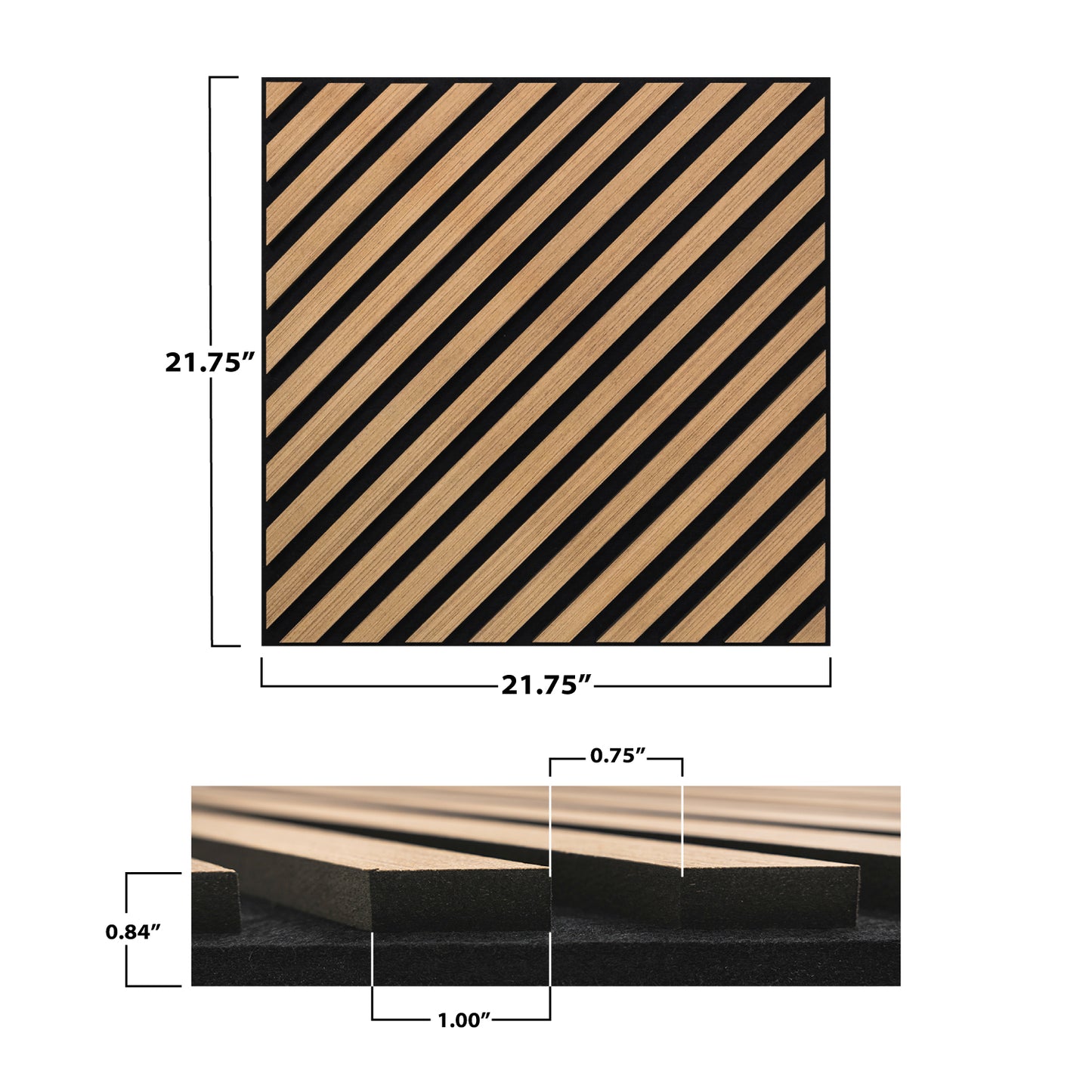 Acoustica Square Diagonal Panels | Premium Soundproofing & Interior Decor | 21.75” x 21.75” | Covers 3.3 sq. ft.