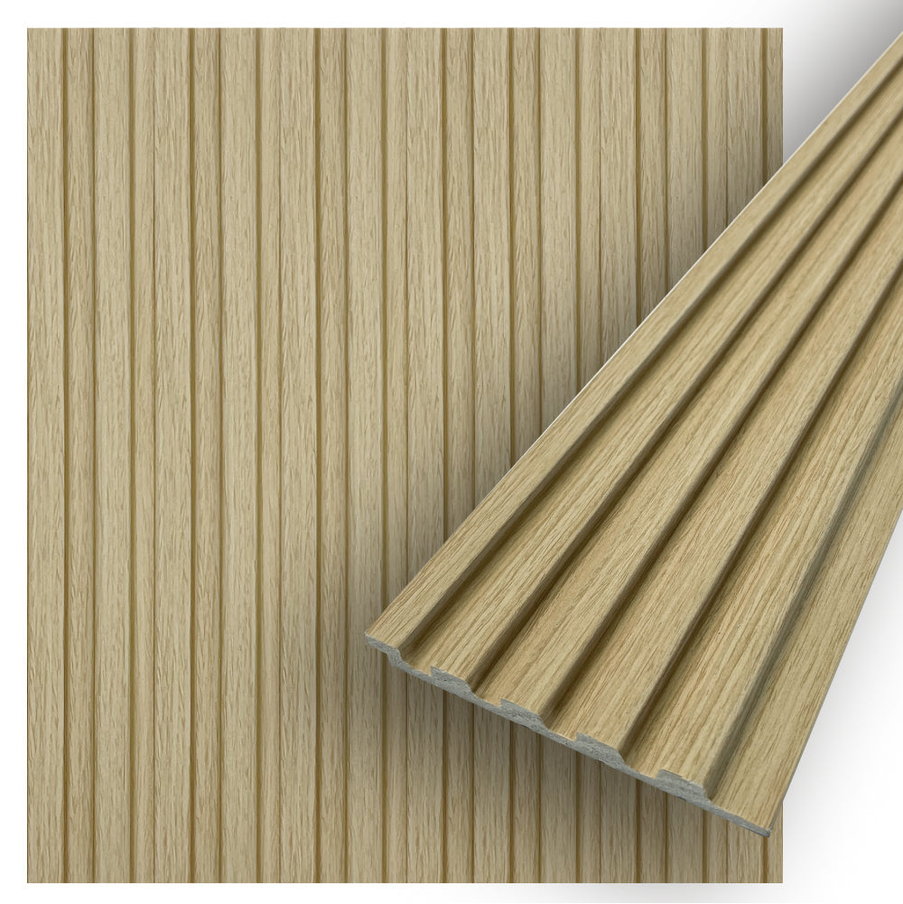 VITA Collection | Faux Wood Panels | Waterproof Slat Panel | 114" l x 4.8" w | 3.8 sqft.