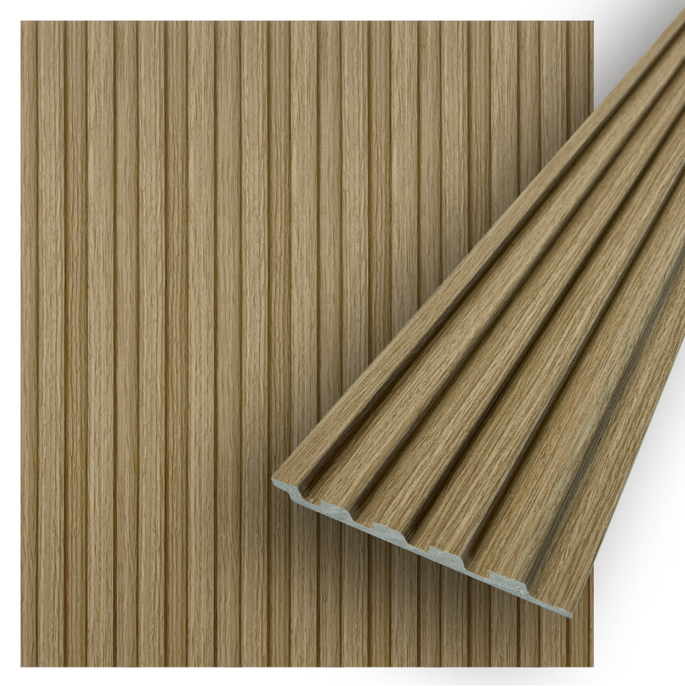 VITA Collection | Faux Wood Panels | Waterproof Slat Panel | 114" l x 4.8" w | 3.8 sqft.